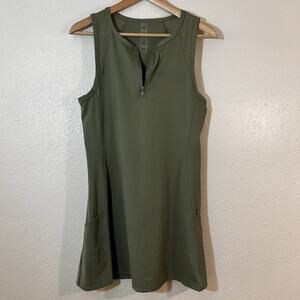 Nicole Miller Sport Olive Athletic Tennis Dress Size M Pockets Activewear